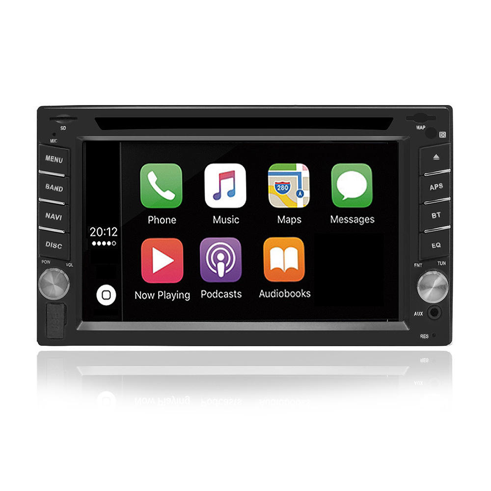 6.2 Inch 2 Din HD Car DVD Player Radio Stereo WinCE Bluetooth Carplay for GPS Navigation Support Rear Camera