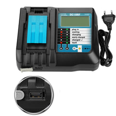 3A Charger with 2pcs 18V Rechargeable Battery LiIon Battery Replacement Power Tool Battery for MAKITA BL1860 BL1815