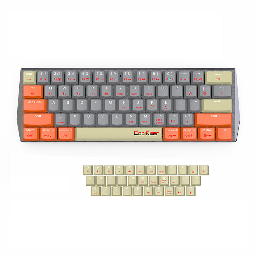 Triple Mode Gaming mechanical keyboard Low-Shaft Profile RGB Wireless Bluetooth5.0 For MAC