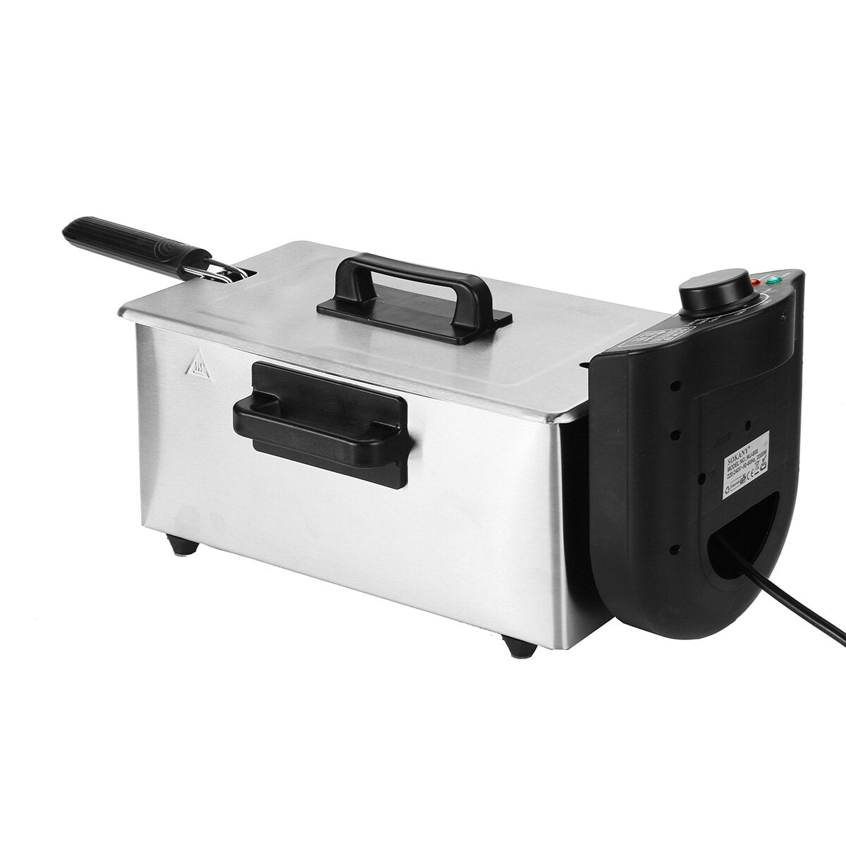 220-240V 2000W Electric Deep Fryer Single Tank Frying Pot Basket Strainer Machine Cooking Tools