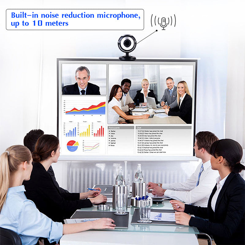 480P 30W pixel HD Free Drive 360 Rotation USB Webcam Manual Focus Conference Live Computer Camera Built-in Noise Reduction Microphone for PC Laptop