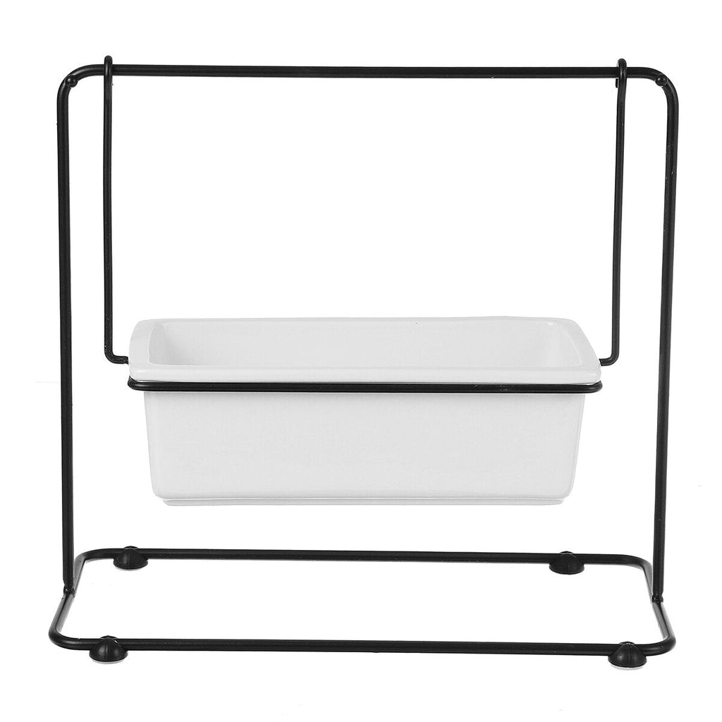 Flower Pot Ceramic Succulent Planter Pots Iron Rack with Ceramic For Garden