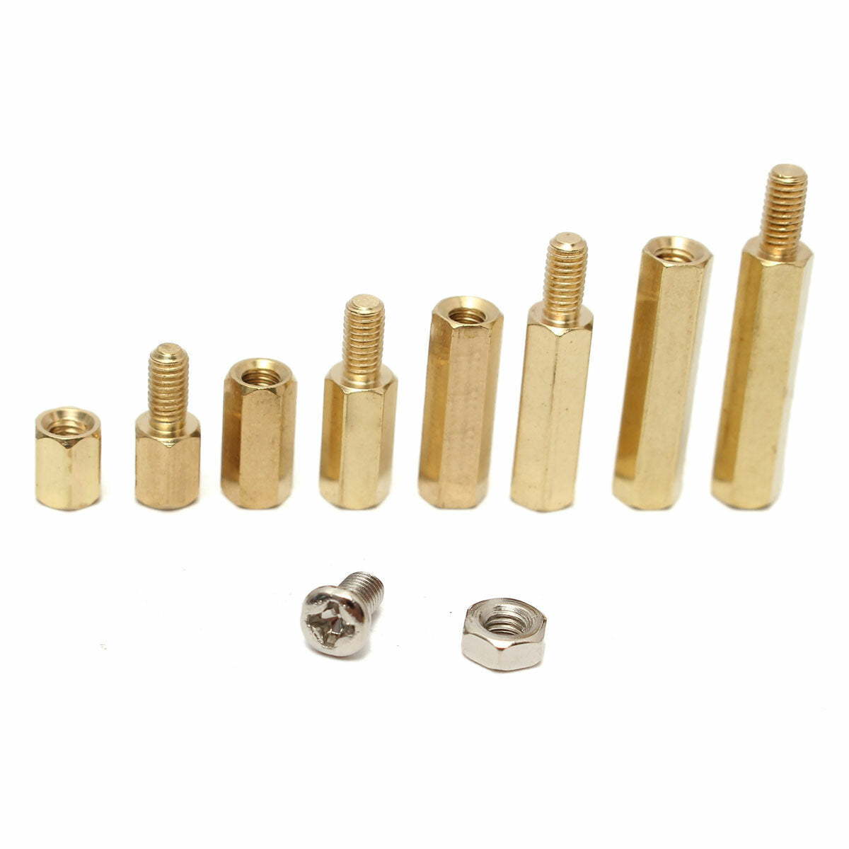 M3BH2 120Pcs M3 Male-Female Brass Hex Column Standoff Support Spacer Pillar For PCB Board