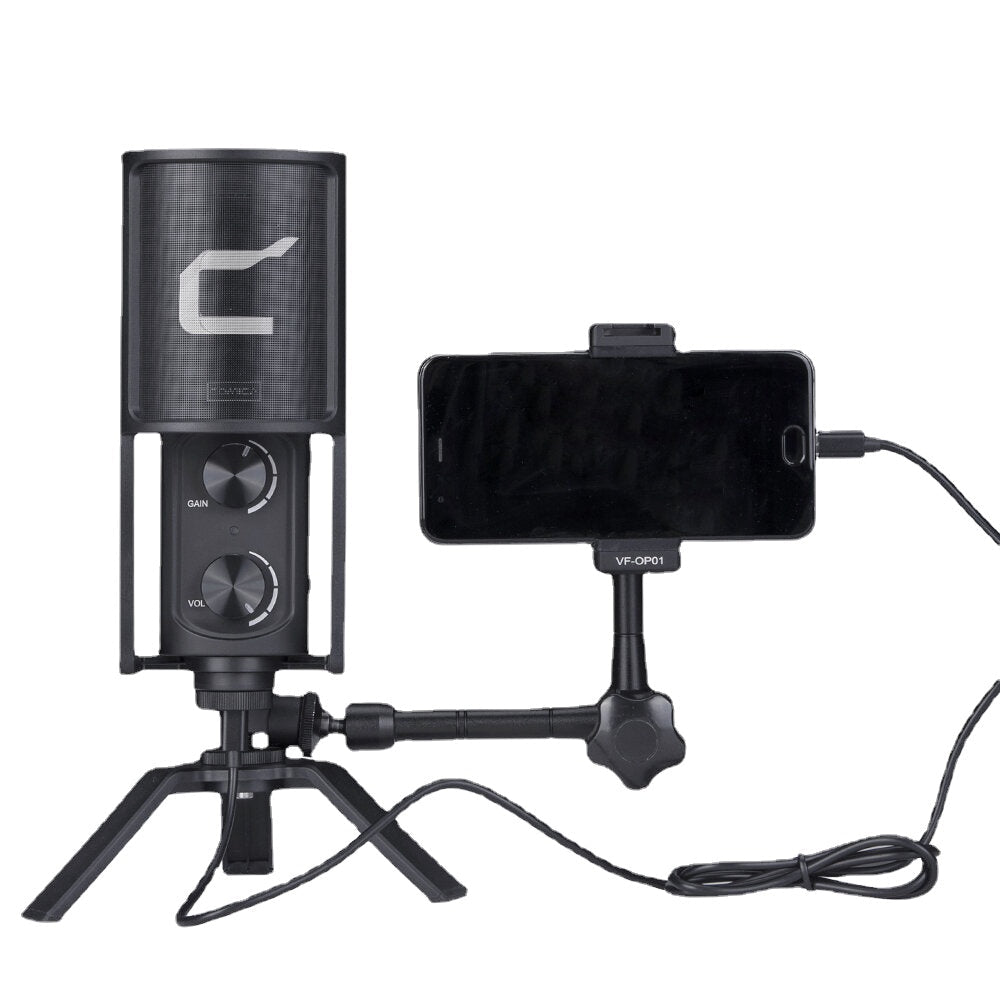 USB Studio Microphone USB Cardioid Condenser Professional Mic for Mobile Phone YouTube Video Recording Live Broadcast