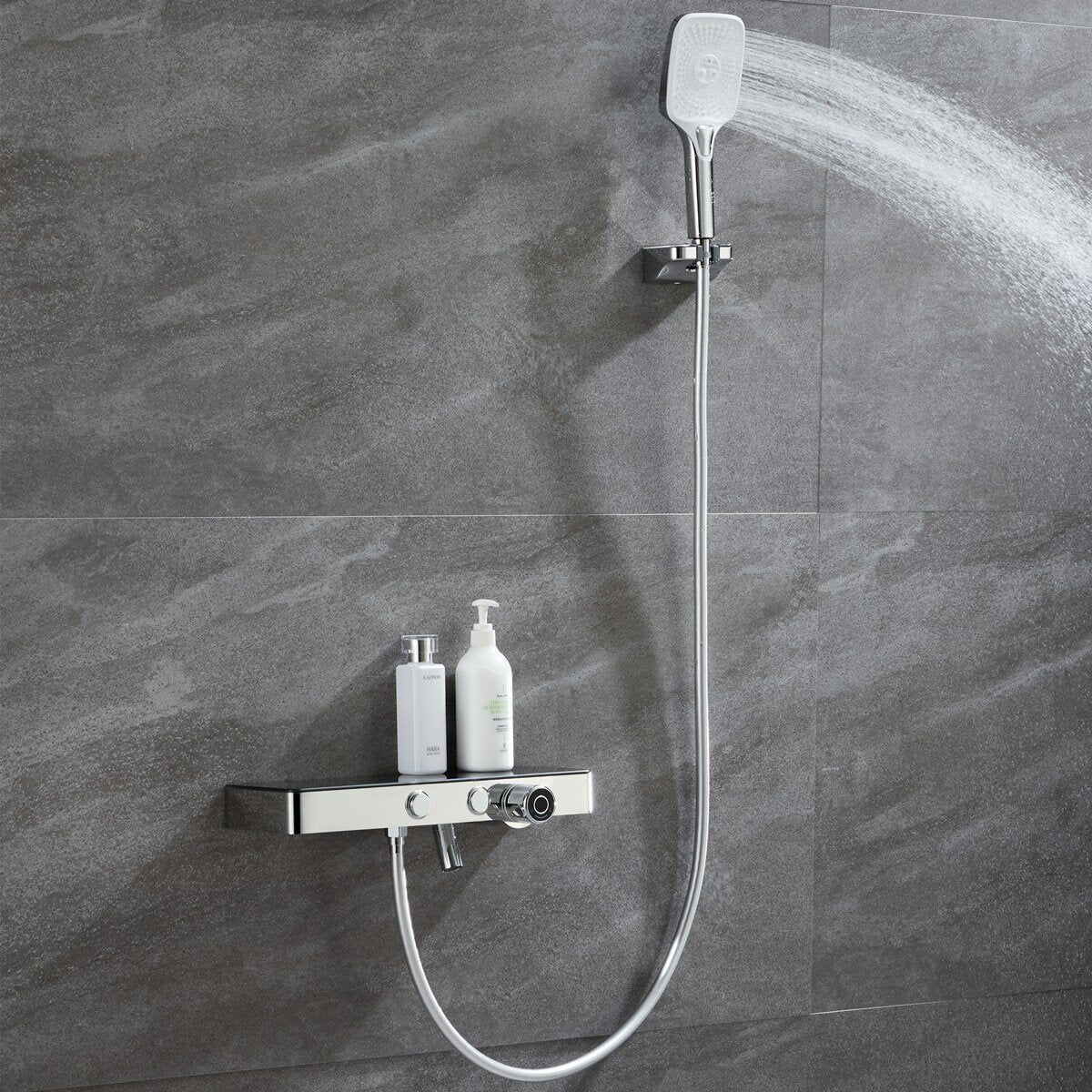 Handheld Shower Head Set Bathroom Rain Tub System 3-Setting Sprayer with Hose Faucet