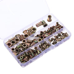 165Pcs M3/M4/M5/M6/M8/M10/12 Zinc Plated Rivet Nut Threaded Countersunk Head Insert Nut Tool Kits