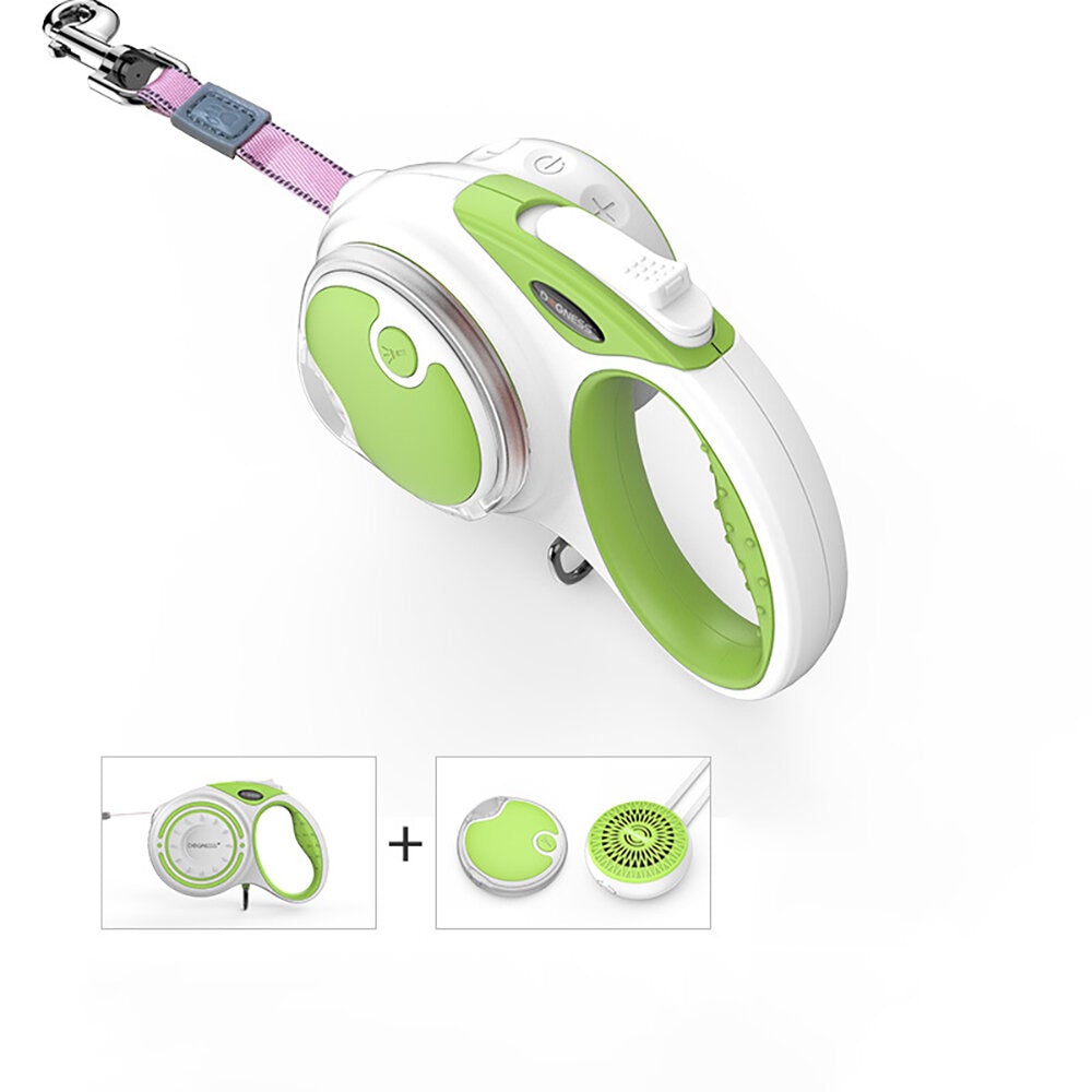 Reflective Retractable Dog Leash, One Button Brake & Lock Anti-Slip Handle, Strong Nylon Ribbon Tape for Small Medium Large Dogs