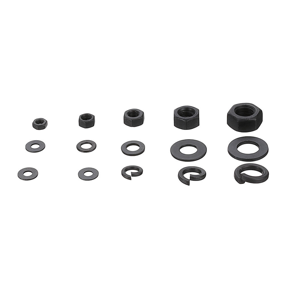 231Pcs Hex Nut Flat Washer Spring Lock Washer Carbon Steel M4/M5/M6/M8/M10 Assortment
