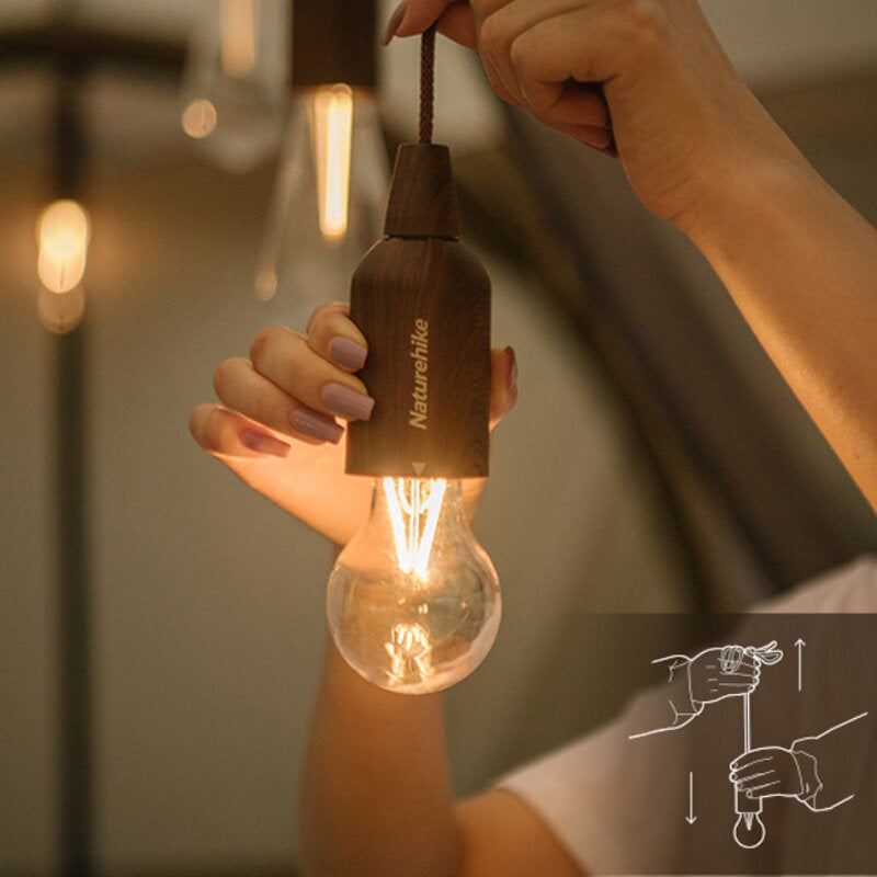 80LM 5V/1A Pull Cord Light LED Lighting USB Rechargeable Super Bright Dustproof Waterproof Outdoor Camping Garden Yard Lighting