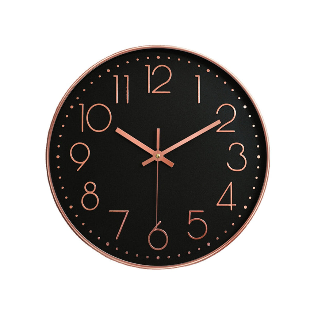 12'' Modern Gold Black White Silent Wall Clock Hanging Home Office Room Decor