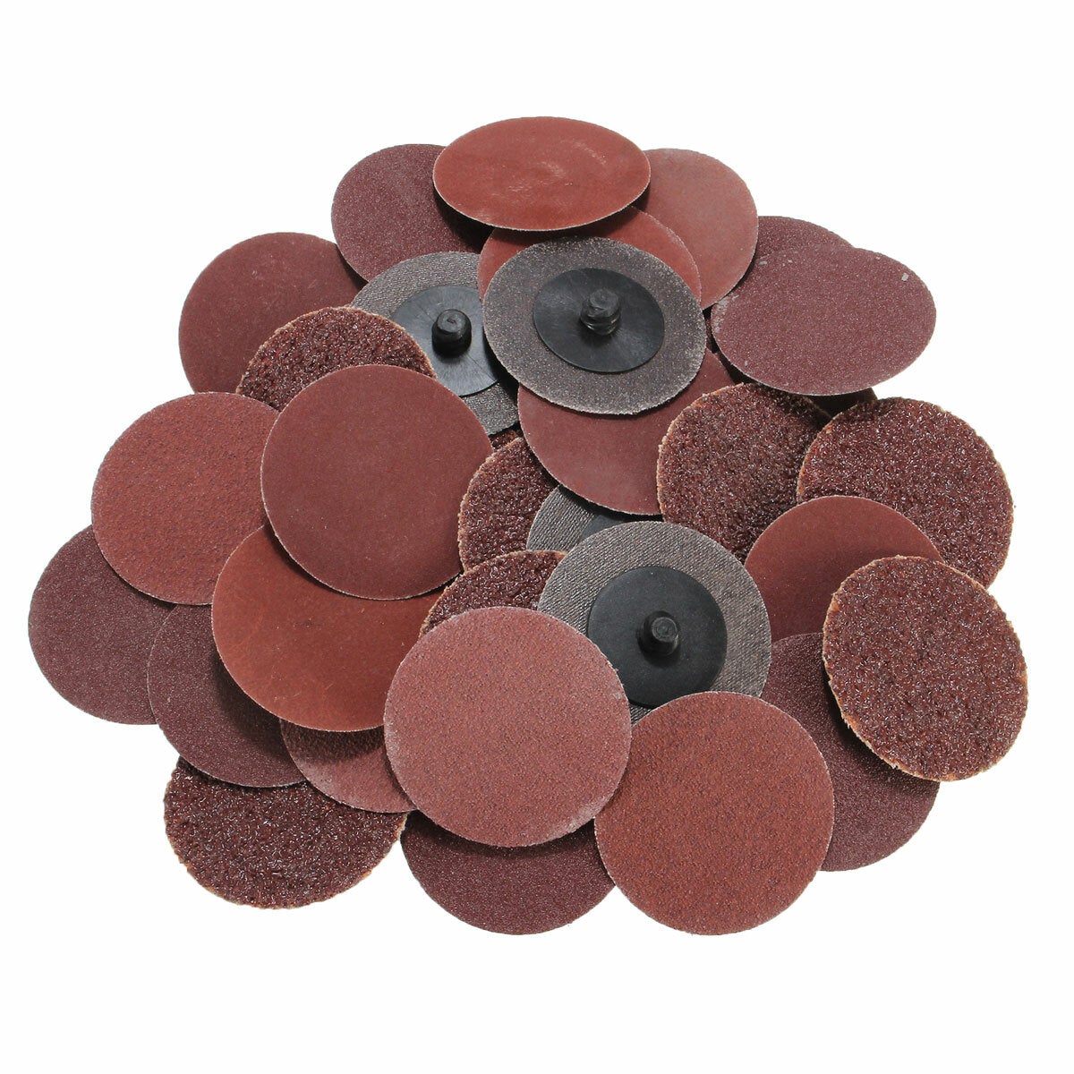 40pcs 2 Inch Roll Lock Sanding Disc 24/60/120/240 Grit Sandpaper Sanding Disc