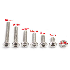 600Pcs M3 Stainless Steel Hex Socket Allen Bolt Assorment with Nuts