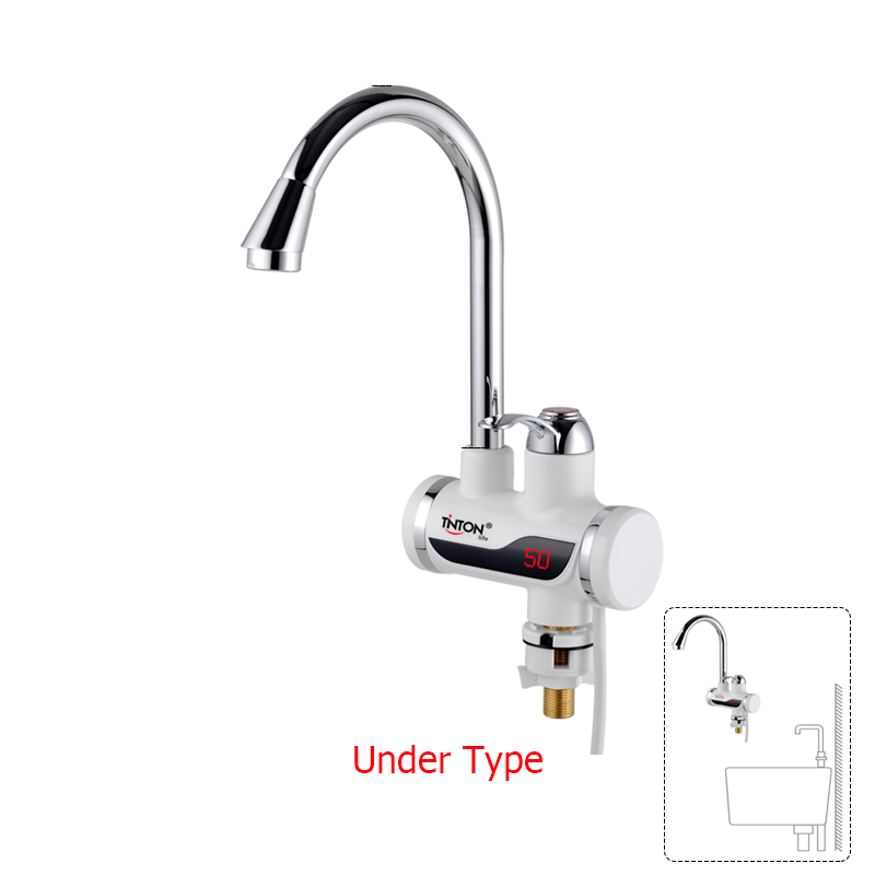 Instant Tankless Electric Water Heater Kitchen Heating Tap Faucet with LED