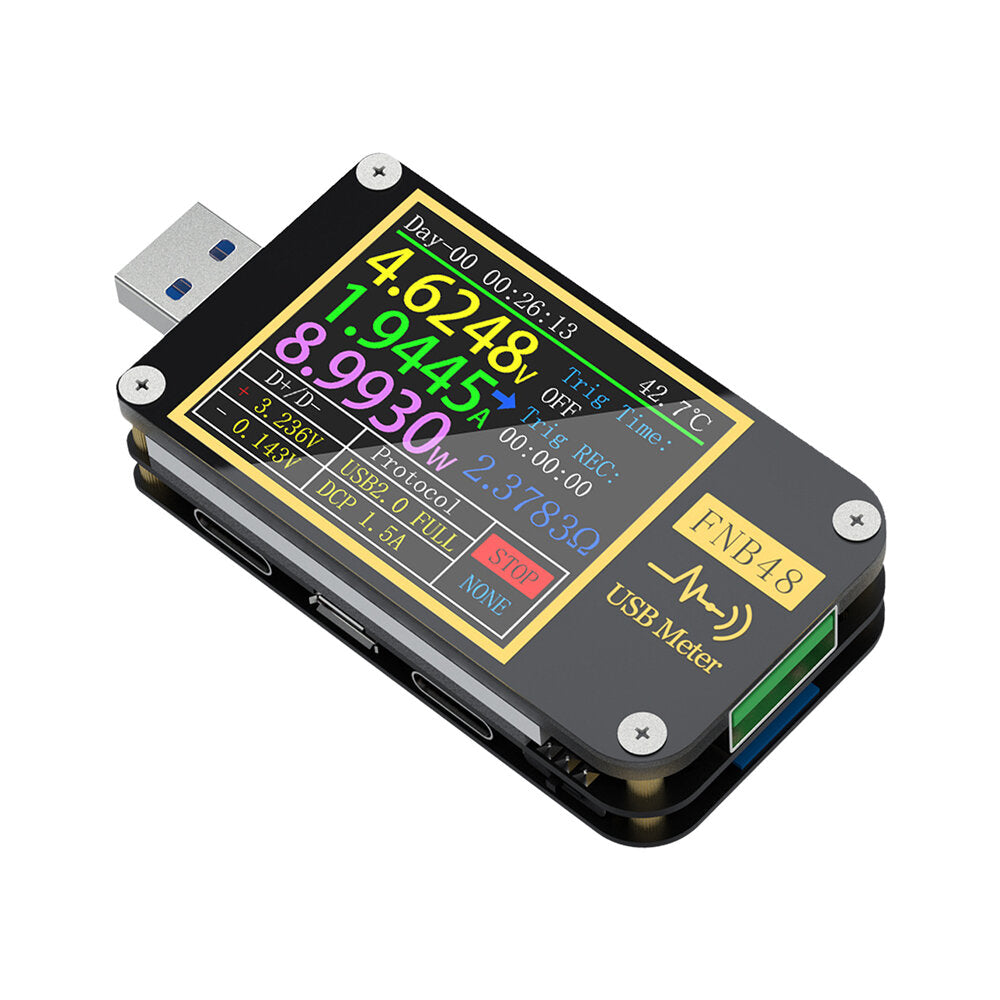 USB Tester Voltmeter Ammeter Bluetooth APP Tester Current and Voltmeter USB Tester With USB-A Micro USB Type-C Interface