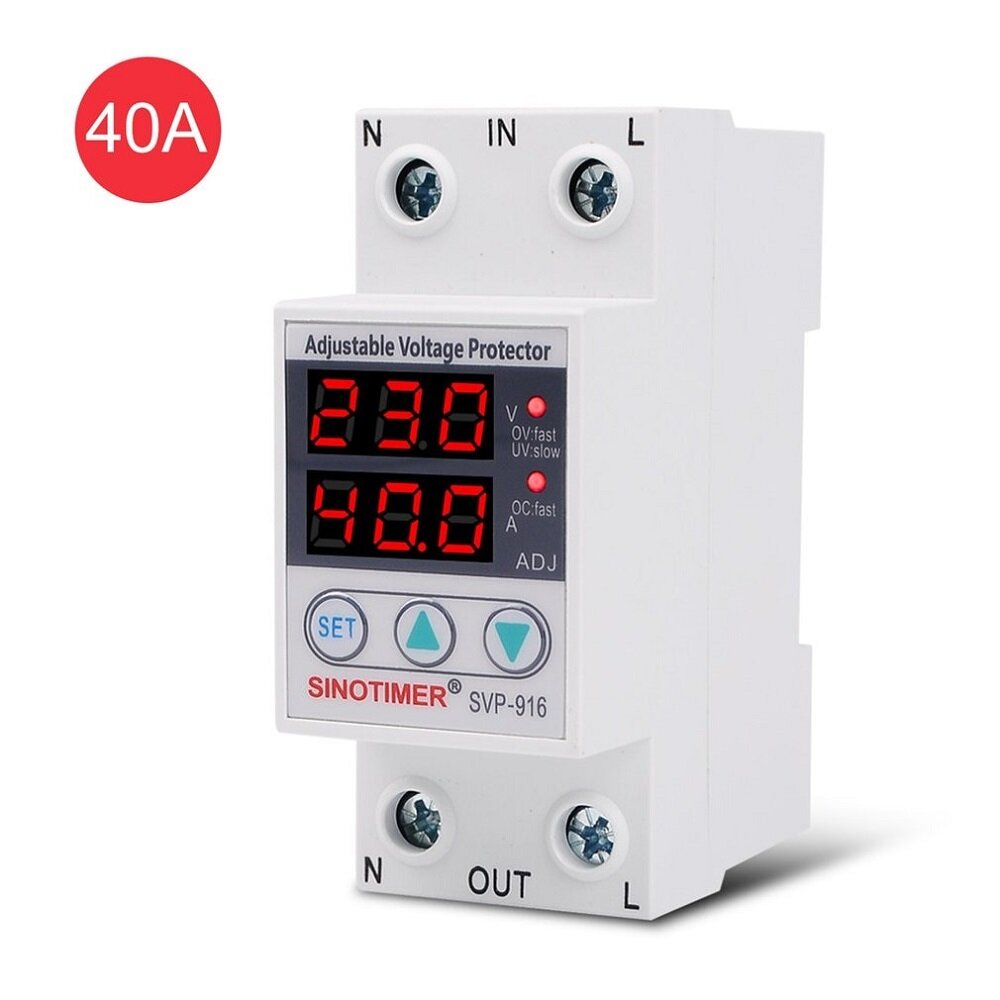 Adjustable Auto-recovery Under/Over Voltage Protector Relay Breaker Protective Device With LED
