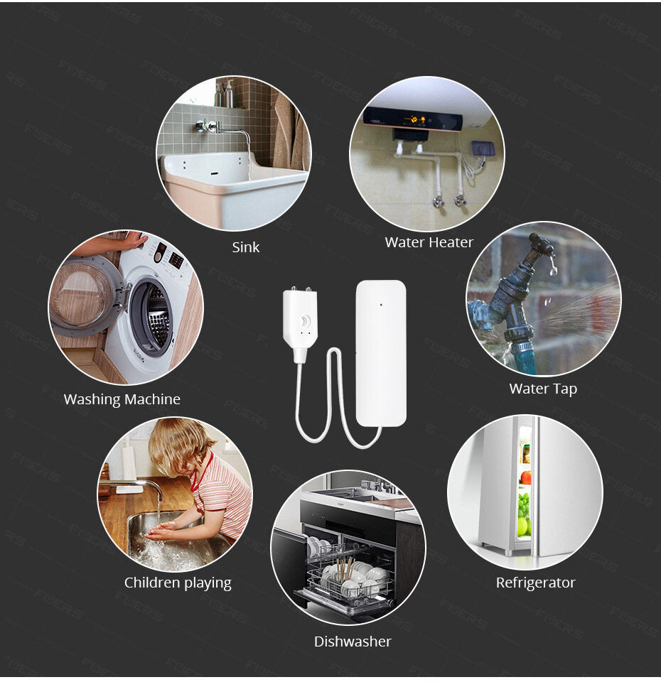 WiFi Water Leakage Alarm Sensor Overflow Water Flooding Detector Water Level Alarm Sensor Works With Google Smart Life