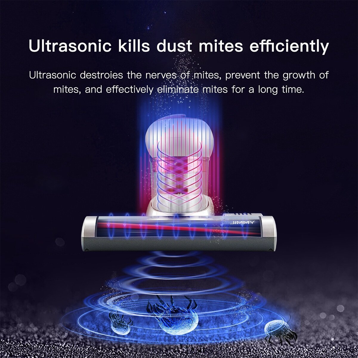 Ultrasonic Anti-Mites Vacuum Cleaner 2 Modes 600W Large Suction Power Cyclonic Filtration System