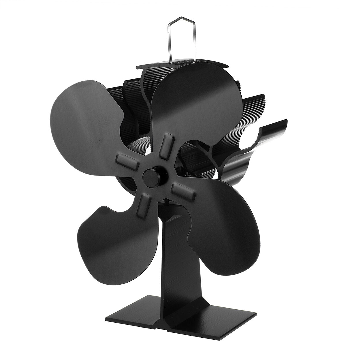 4 Blade Fireplace Fan Self-Powered Wood Stove Fan Burner Stove Fan for Home Travel