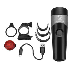 600LM Bicycle Light Cycling Light Bike Light Tail Light Set USB Rechargeable Motorcycle