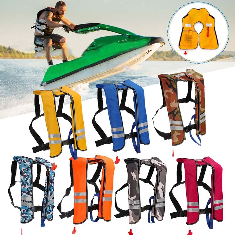 Automatic Inflatable Life Jacket Adult Survival Aid Vest With Luminous Film Super Floating
