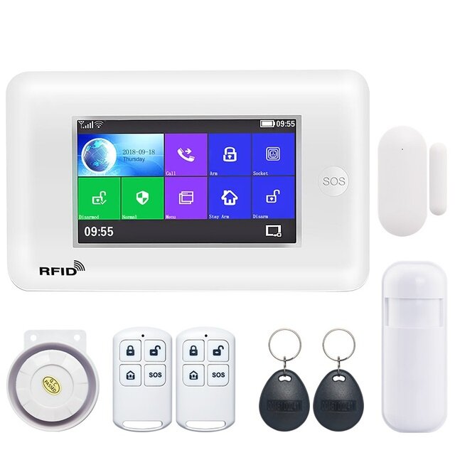 WiFi GSM GRRS Wireless Alarm System WiFi Intruder Security Alarm Kit APP Control for Android and iOS Smart Phone