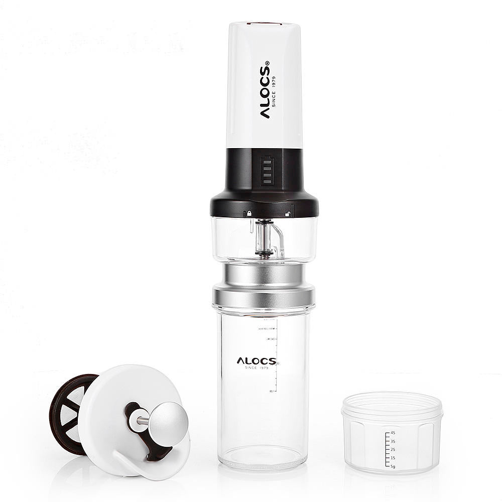 Outdoor Tableware Electric Portable Coffee Maker Camping Coffee Grinder with Camping Light Function Coffee Machine Filter Sets