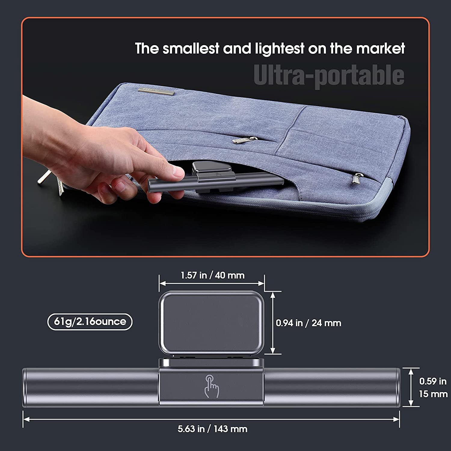 Laptop Monitor Light Bar Touch Control USB Powered Screen Bar Adjustable Brightness/Color Temperatureg for Laptop