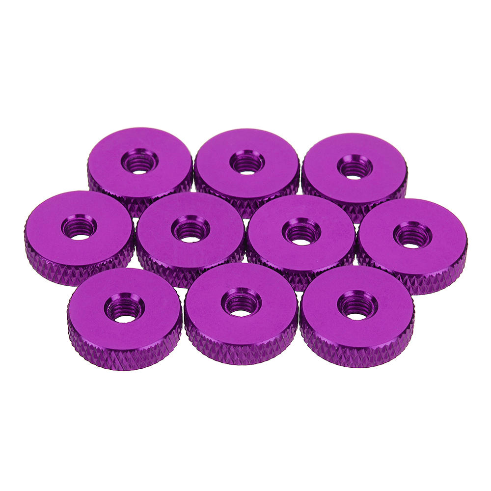 M4AN3 10Pcs M4 Manual Knurled Thumb Screw Nut Spacer Flat Washer Aluminum Alloy Multicolor