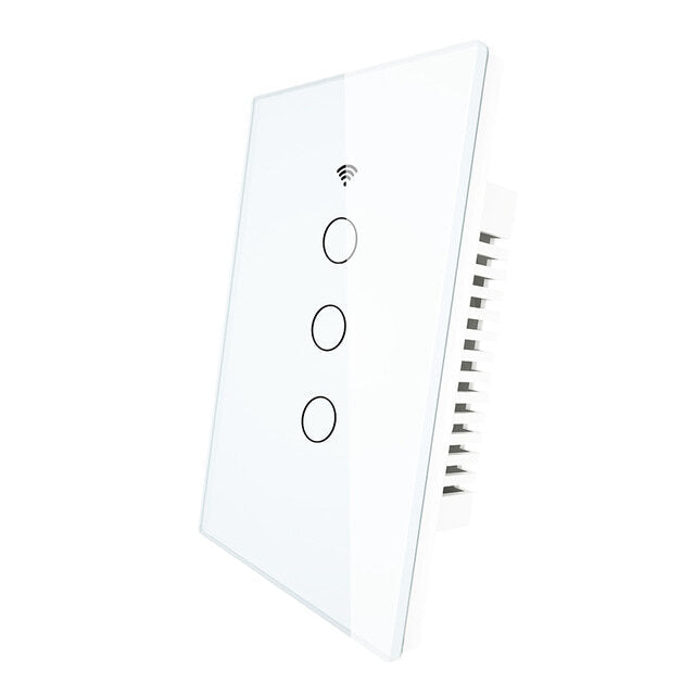 WiFi Smart 1/2/3 Gang Wall Light Switch Glass Panel RF433&Wi-Fi Tuya APP Remote Control Works With Alexa Google Home
