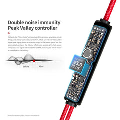 In-Ear Gaming Headset Dual Microphone Super Bass Headphone Active Noise Reduction with Detachable HD Long-Microphone