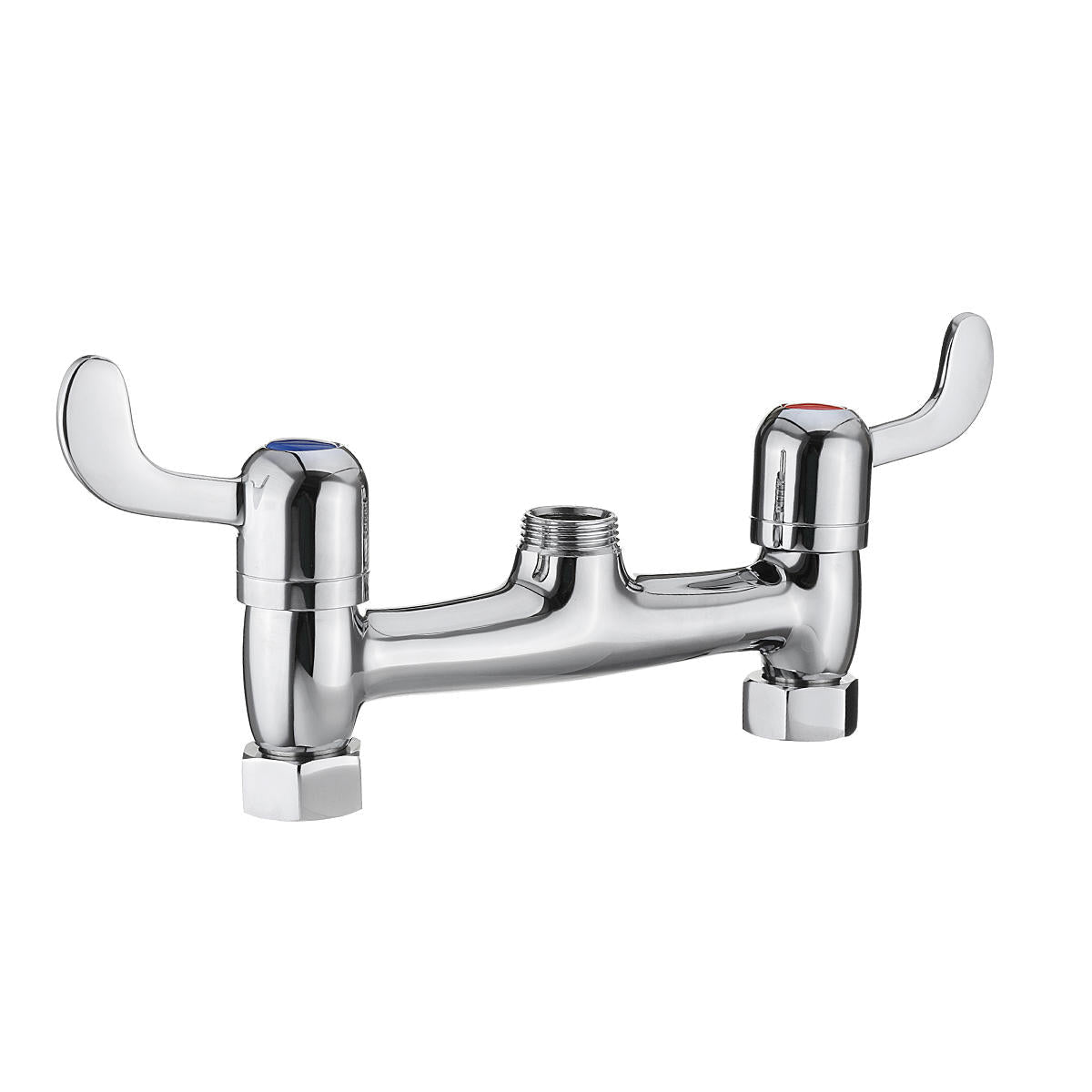 Hot Cold Water Dispenser Basin Sink 360 Degree Swivel Dual Lever Deck Mount Spout Faucet
