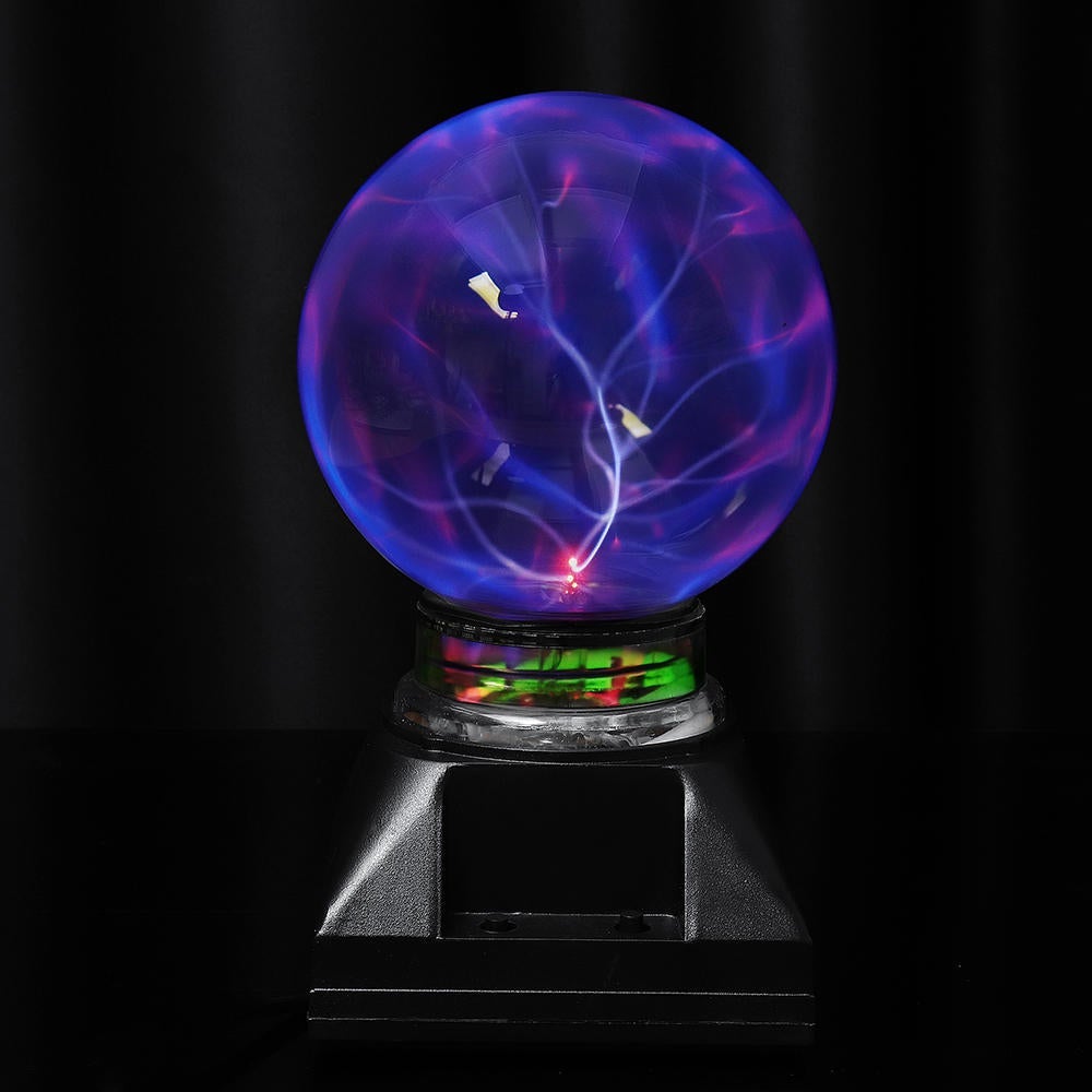 5 Inch Music Plasma Ball Sphere Light Crystal Light Magic Desk Lamp Novelty Bule Light Home Decor