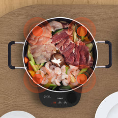 Smart Induction Cooker 2100W OLED Display 99 Gear Heat Weighing Cooker Kitchen Appliances Work With APP