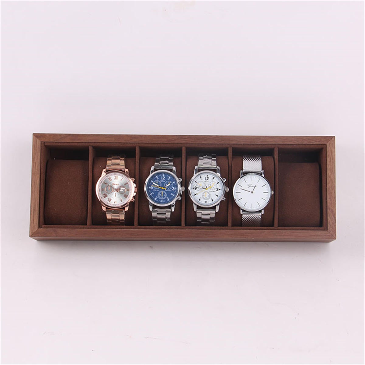 6/12/18 Slots Wooden Watch Display Tray Collection Storage Case Organizer Box