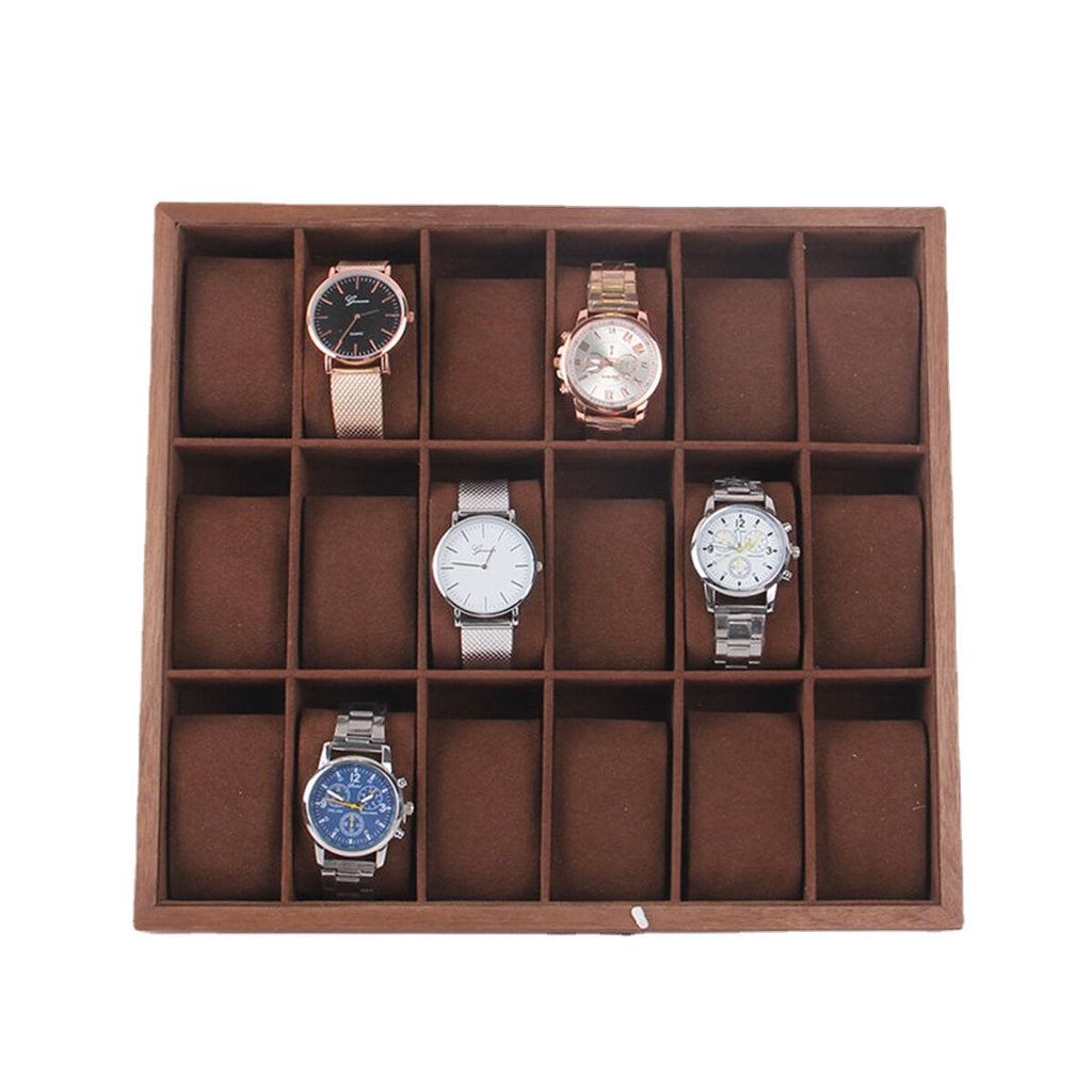6/12/18 Slots Wooden Watch Display Tray Collection Storage Case Organizer Box