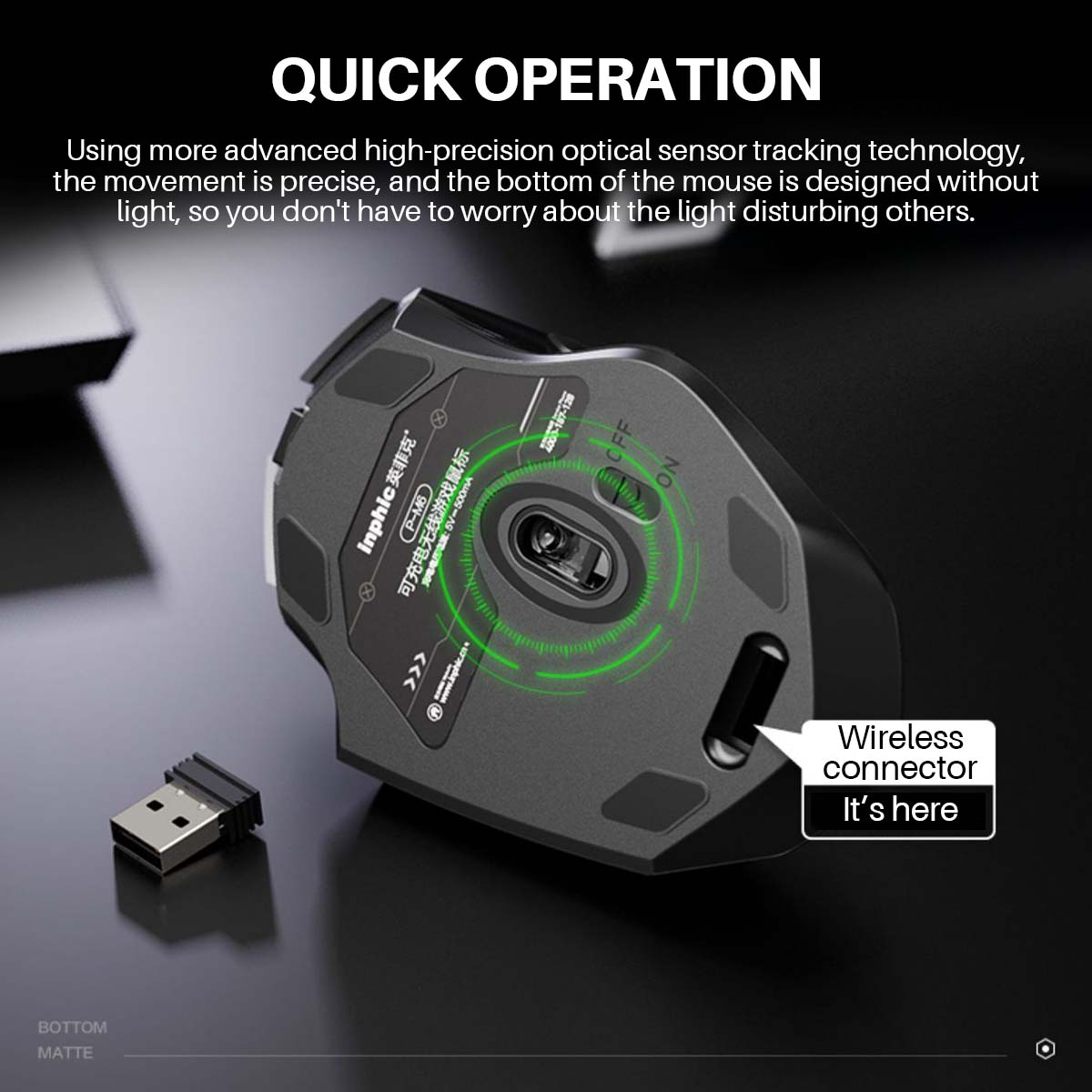 USB Rechargeable Wireless Gaming Mouse 2.4GHz Receiver Bluetooth 5.0 Triple 1600DPI Optical Mouse for PC Laptop Computer