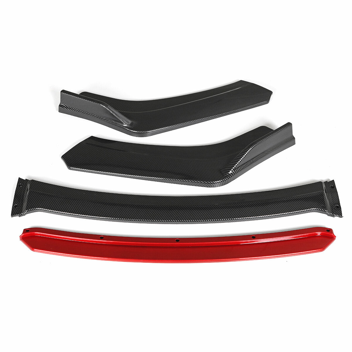 4PCS Universal Gloss Black Front Bumper Lip Body Kit Spoiler