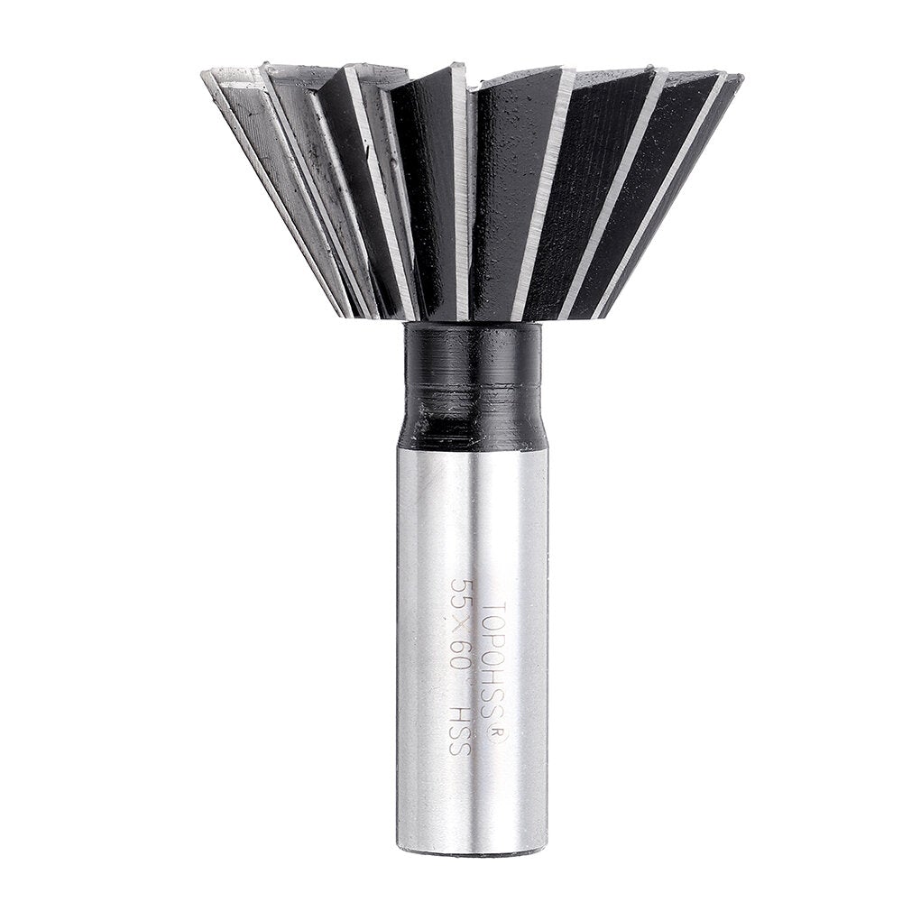 60 Degree 40-60mm HSS Straight Shank Dovetail Groove Slot Milling Cutter End Mill CNC Bit