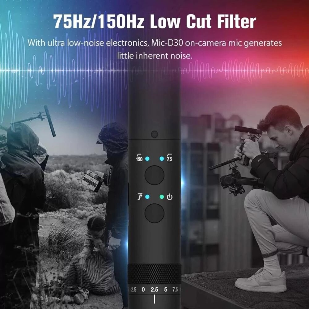 Directional Condenser Microphone with Overdrive Protection for DSLR Camcorder Interview
