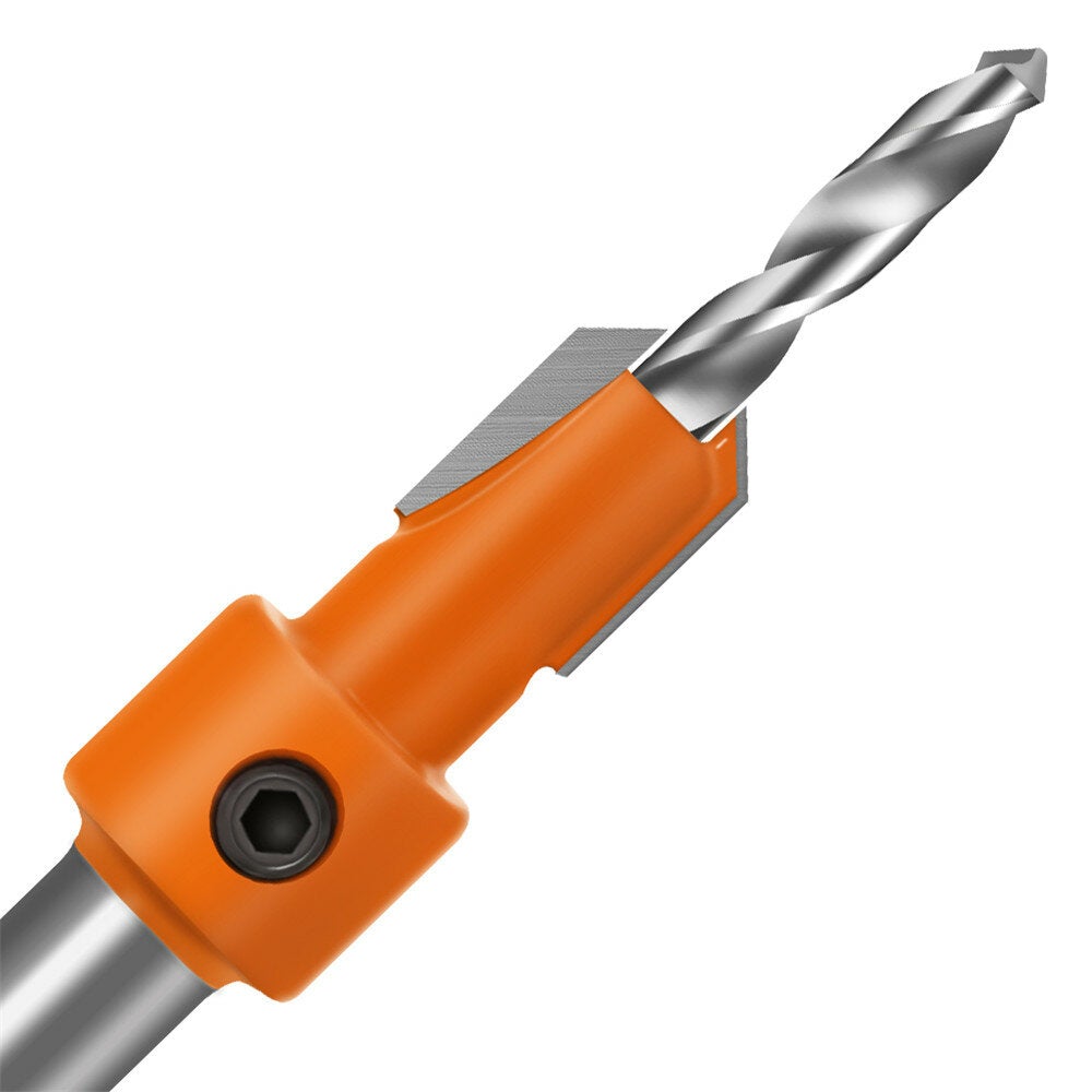 8mm Shank HSS Countersink Drill Router Bit 2.8x8 to 4x10mm Carbide Tip Screw Extractor Remon Demolition for Wood Milling Cutter