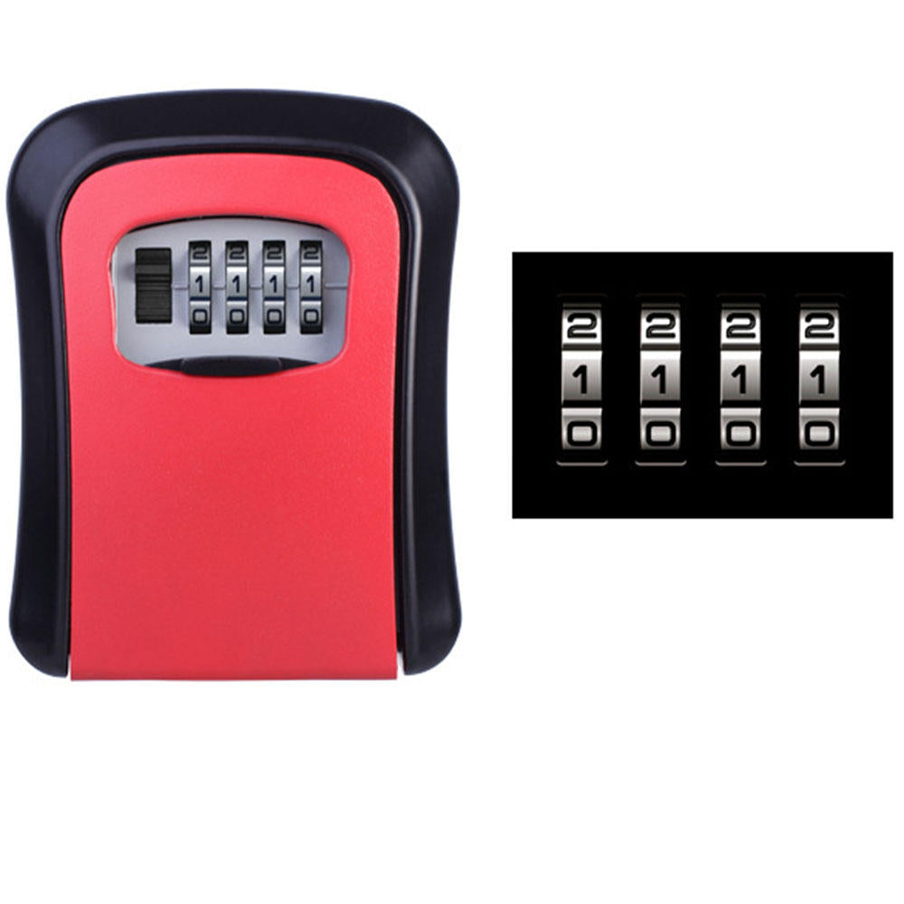 Aluminum Alloy Password Box Wall Mounted Key Lock Box 4 Digit Code Combination Key Storage Lock Box for Realtor Construction Room Escape