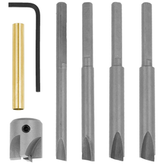 6pcs High-speed Steel 4-blade Milling Cutter Set Pen Reamer Woodworking Tool