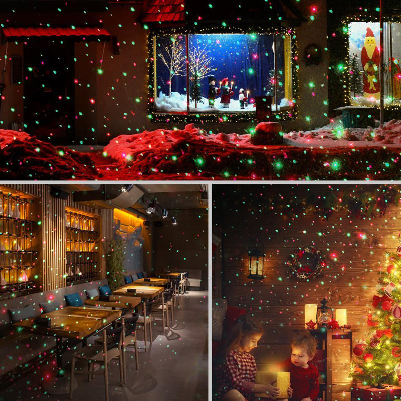 Remote Control Outdoor R&G LED Projector Christmas Garden Stage Light Waterproof AC100-240V