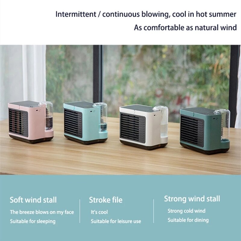USB Charging Negative Ion Air Conditioning Fan Desktop Air Cooler Small Mini Water Cooling Fan