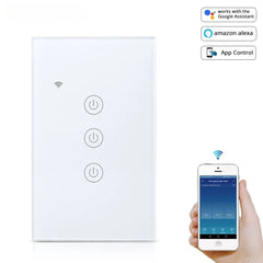 WiFi Light Switch Neutral Optional Wire 1 2 3 Gang Alexa Google Home Assistant Control 220v 240V