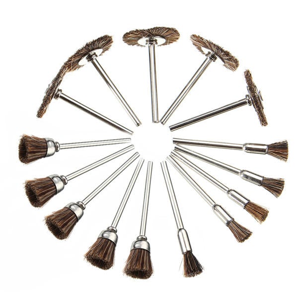 15pcs Bristle Brushes Set Deburring Cleaning Polishing Tool For Electric Grinder