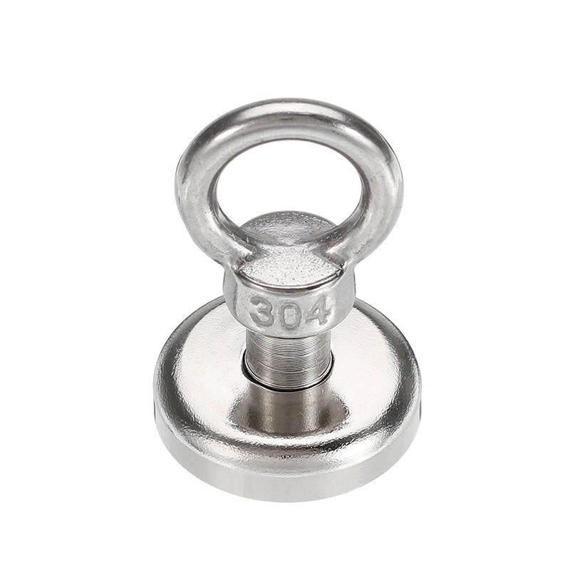 32x48mm 34kg Neodymium Recovery Magnet Metal Detector Eyebolt Circular Ring