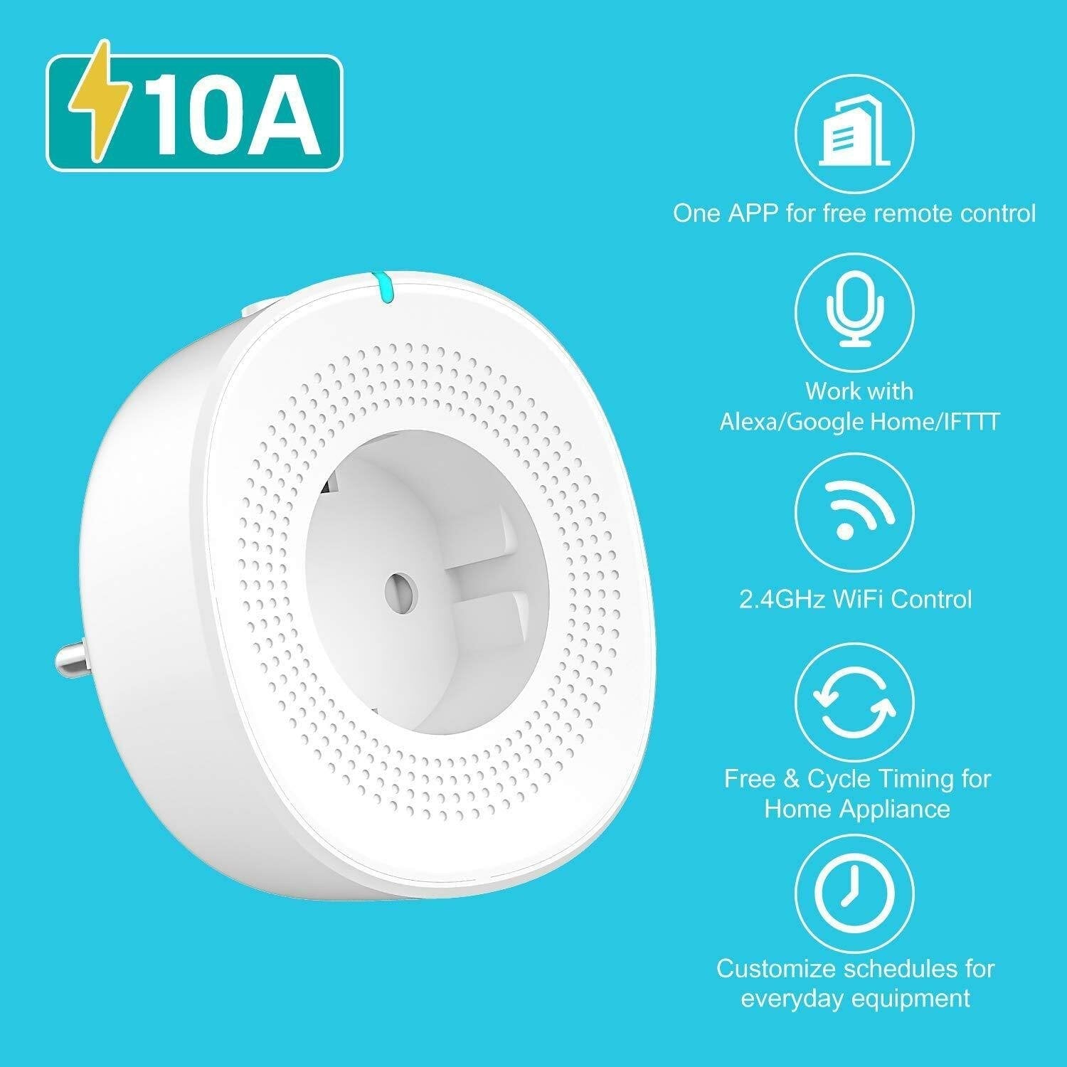 Smart Socket 2.4GHz Wifi APP Remote Control 2 * USB Output Smart Socket Work with Alexa Google Home IFTTT