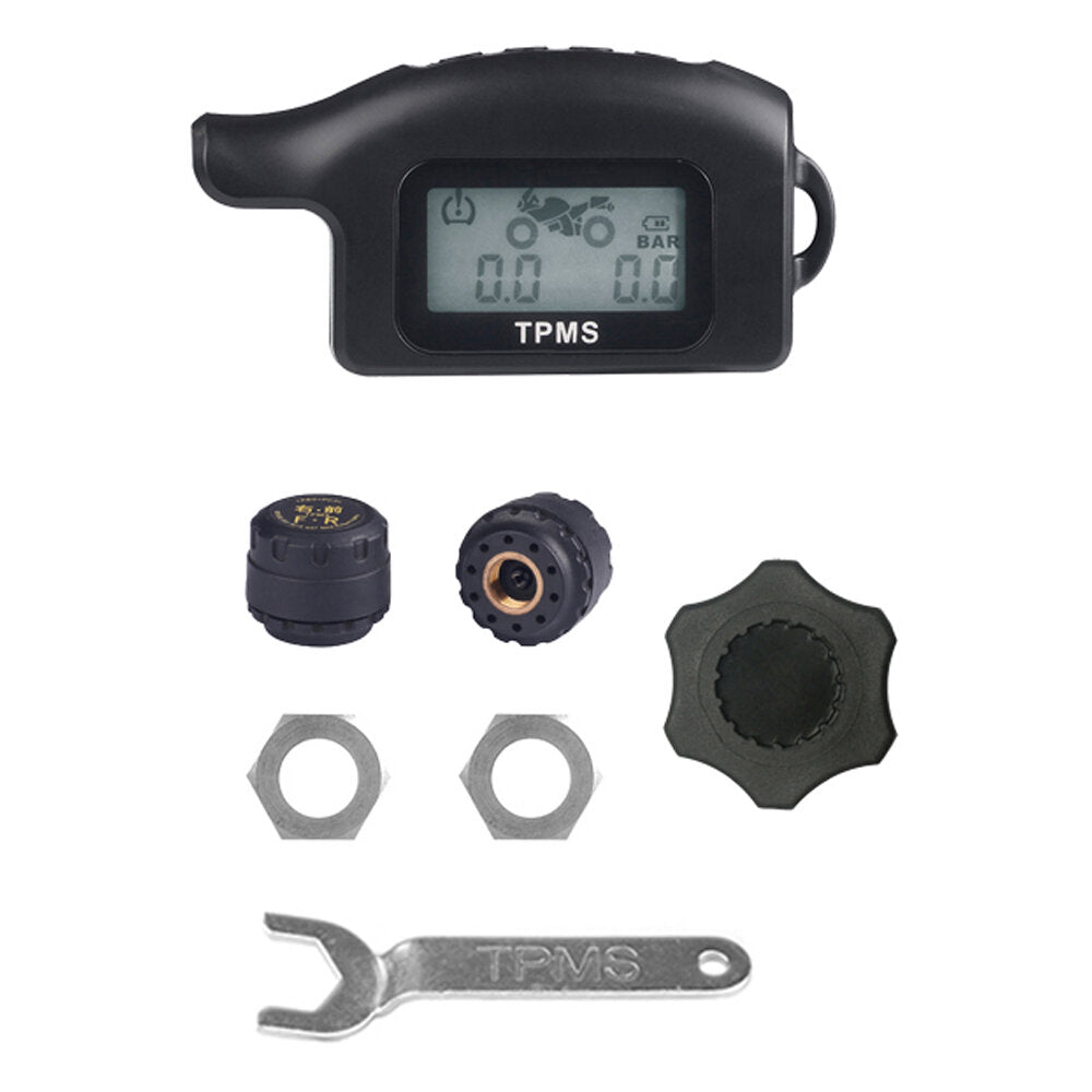 Motorcycle LCD TPMS Tire Pressure Monitor External Sensors Tyre Monitoring System Moto Tools