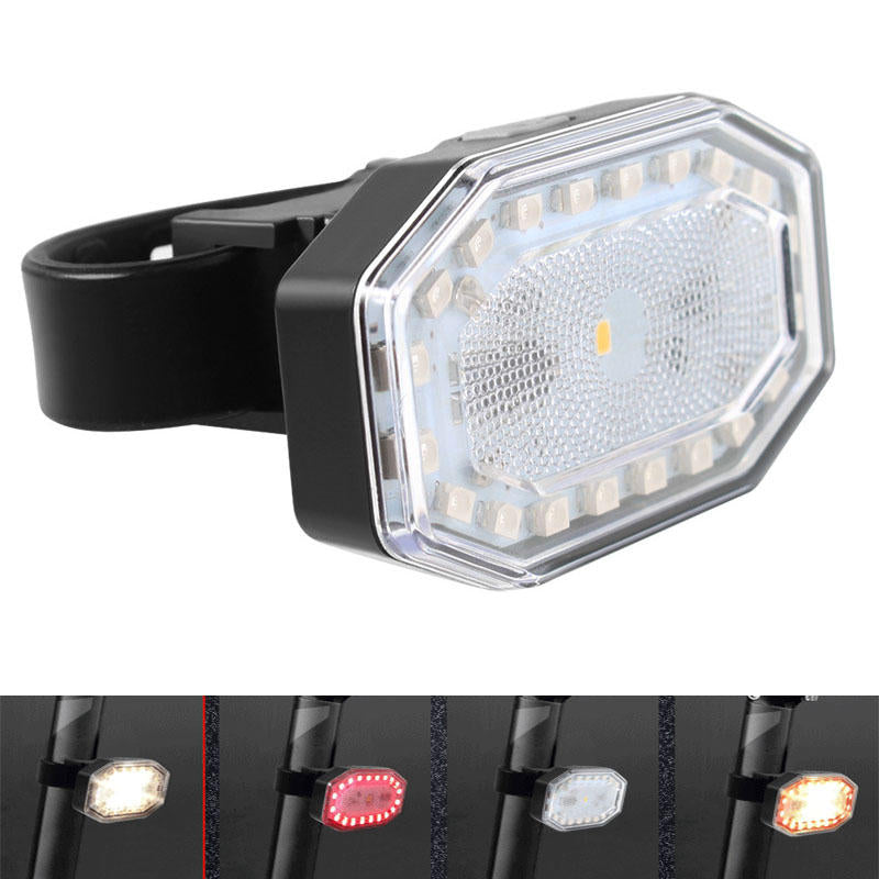 250mAh COB Warm Light+Red Light 4Modes USB Rechargeable LED Bike Tail Light Outdoor Cycling IP44 Waterproof Bicycle Taillights Warning Light